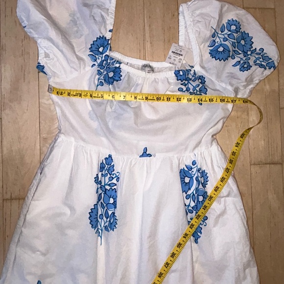 J. Crew Women’s Cotton Floral Puff Sleeve Tiered Midi Dress Blue/White Sz 4 NWT - Picture 7 of 16